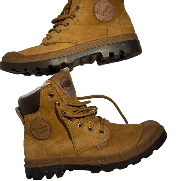 Palladium 72992-697-M Waterproof Boots Men’s 8 Tan Fur Lined Hiking Outdoor - Picture 3 of 16